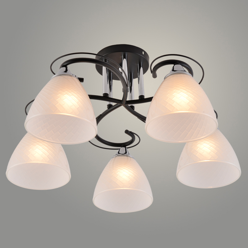 Люстра XA1520/5 BK+CR черный/хром 5х60W E27 d520 h250, HN23