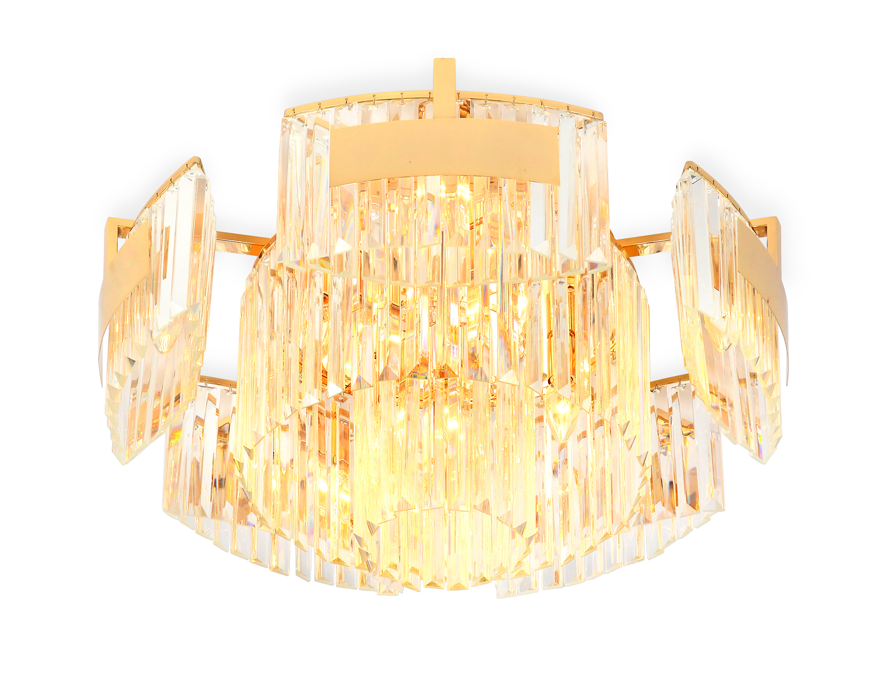 Потолочная люстра с хрусталем Ambrella TR5093/10 GD/CL золото/прозрачный E14/10 max 40W D680*320