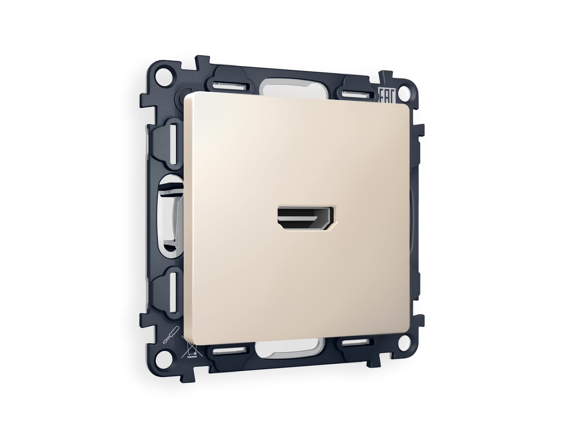 MA334010 Комплект механизма розетки HDMI 2.0 ALFA Бежевый матов 40V/500mA 2.0GHz QUANT(AP3340,VM222)