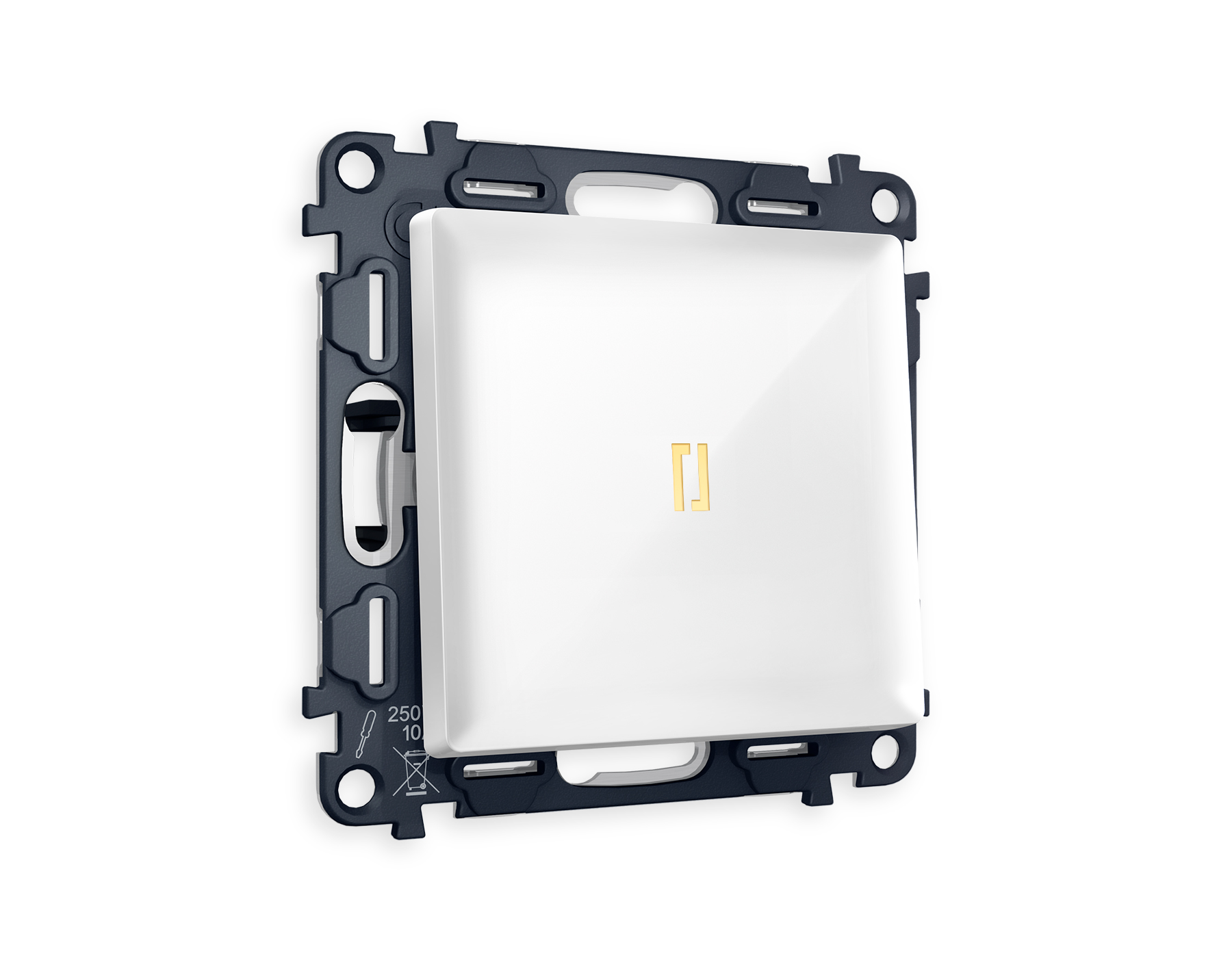 MA102010 Комплект механизма 1-кл выкл с подсветкой 3200K ALFA Белый глянец QUANT (AP1020,VM101,G11Y)