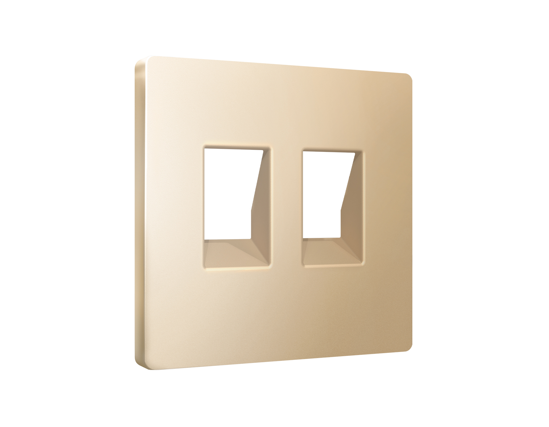 AP6121 Лицевая панель ALFA (Шампань) для компьютерной/телефонной двойной розетки RJ-45/RJ-11 QUANT