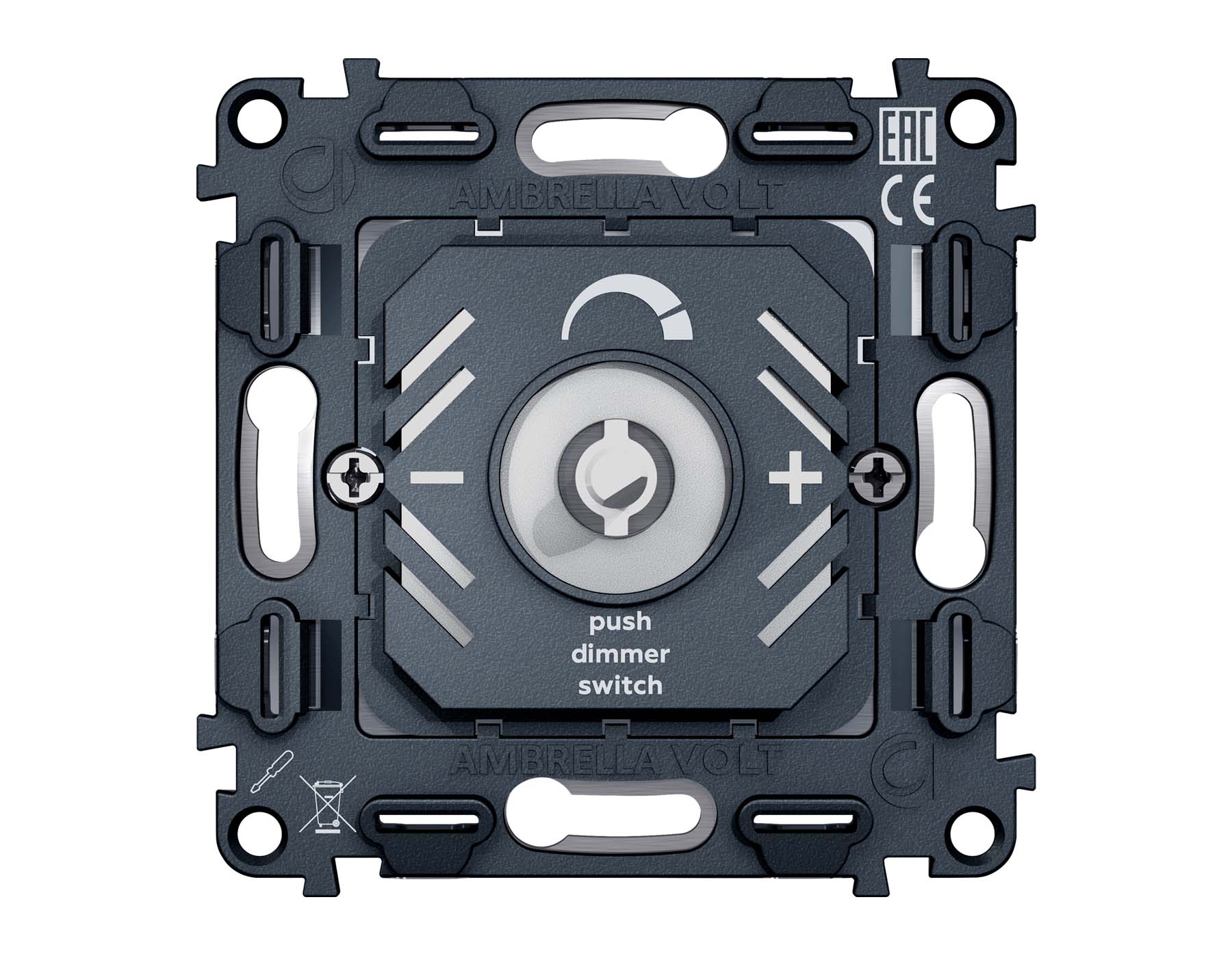 VM136 Механизм светорегулятора универс поворотно-нажимного 25-600W/LED 5-300W QUANT (EXTRA CONTROL)