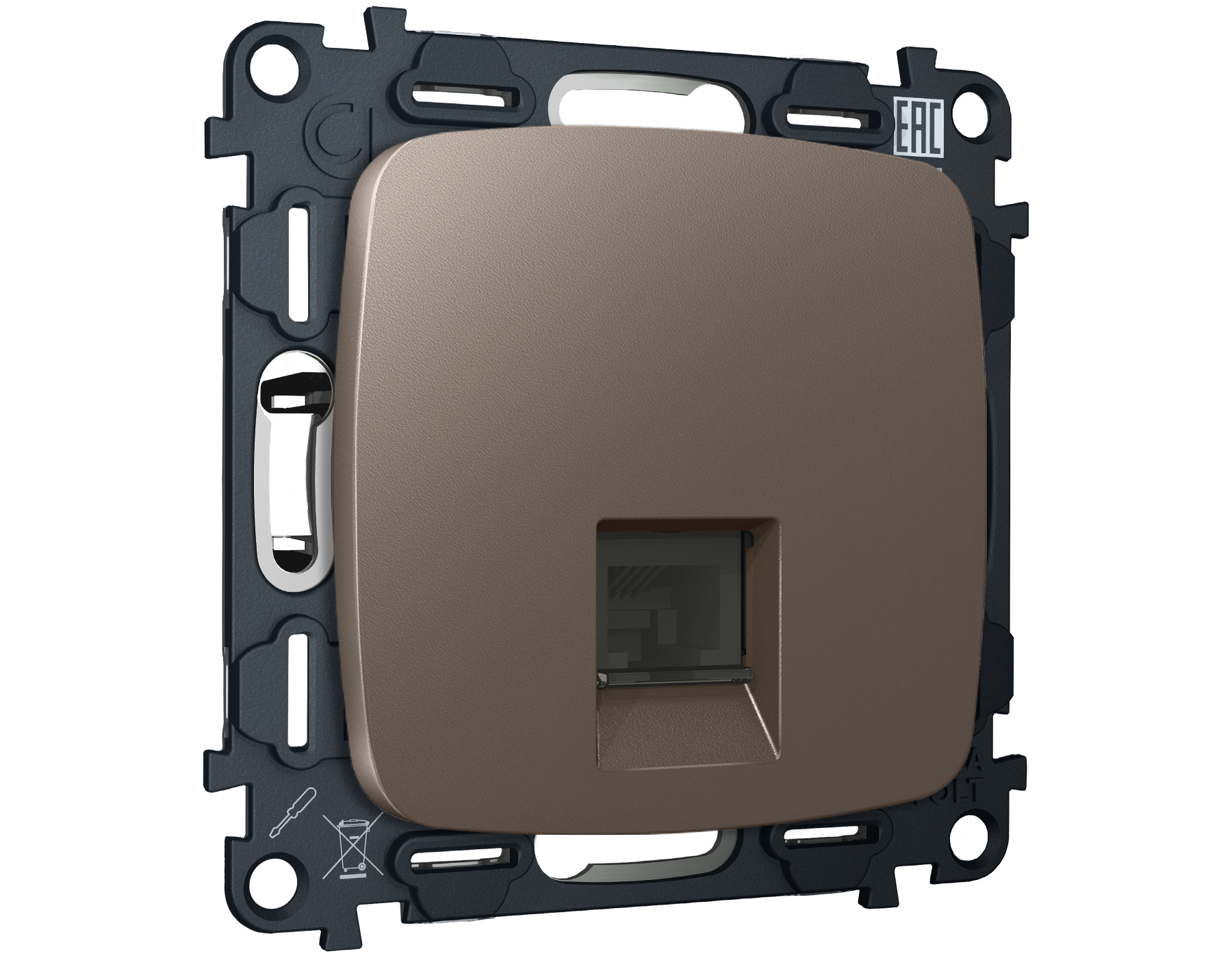 MO642005 Комплект мех-ма компьютерной розетки RJ-45 экранированной с автоматической защитной шторкой