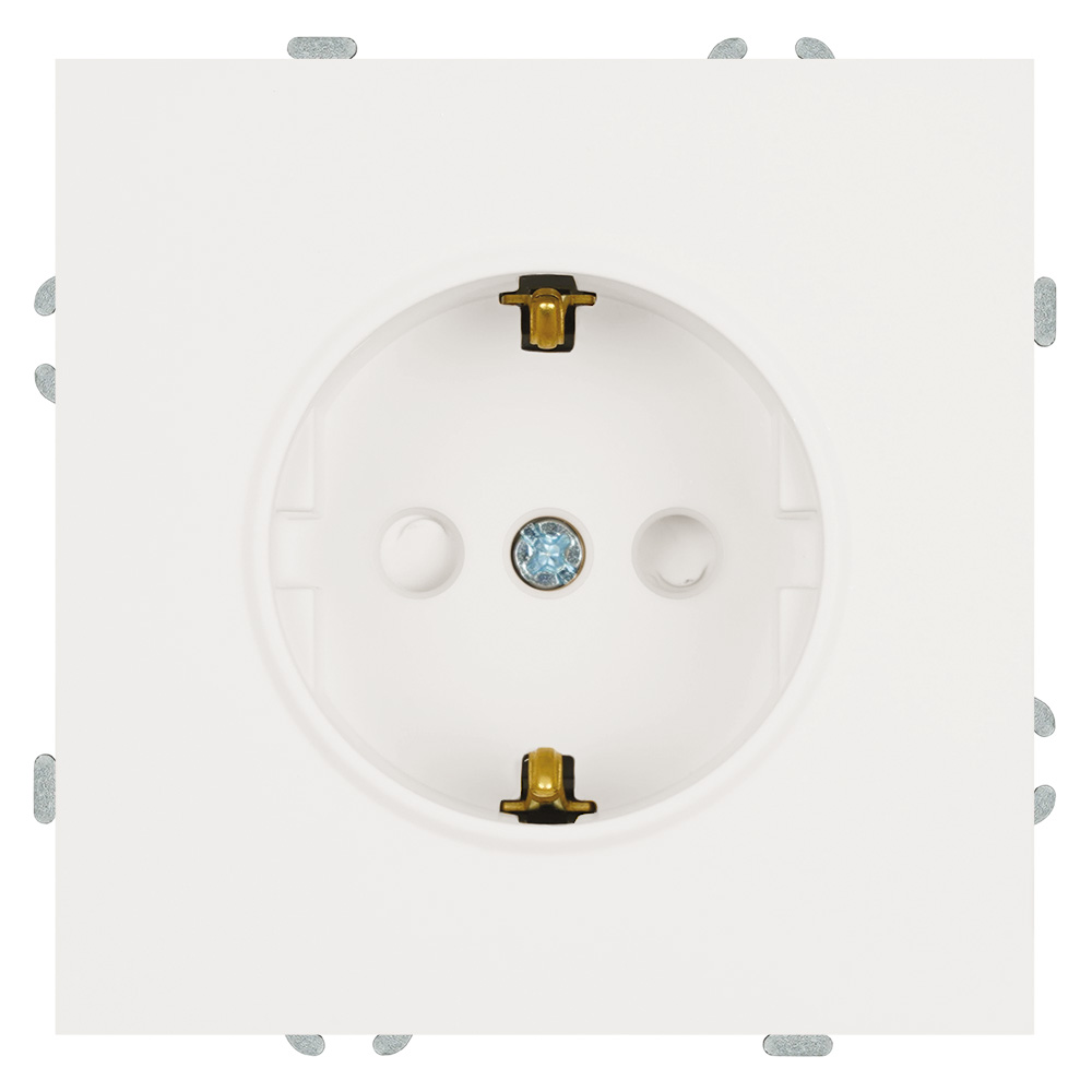 Розетка 1-местная с защитной шторкой с/з (механизм) 250В 16А серия Эмили RST16-5110-01 белый фарфор