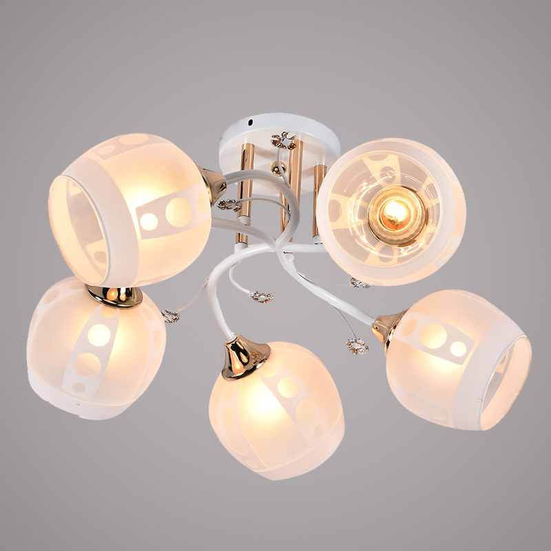 Люстра XA1148B/5 WT+FGD белый/золото 5х60W E27 d560 h230, HN20