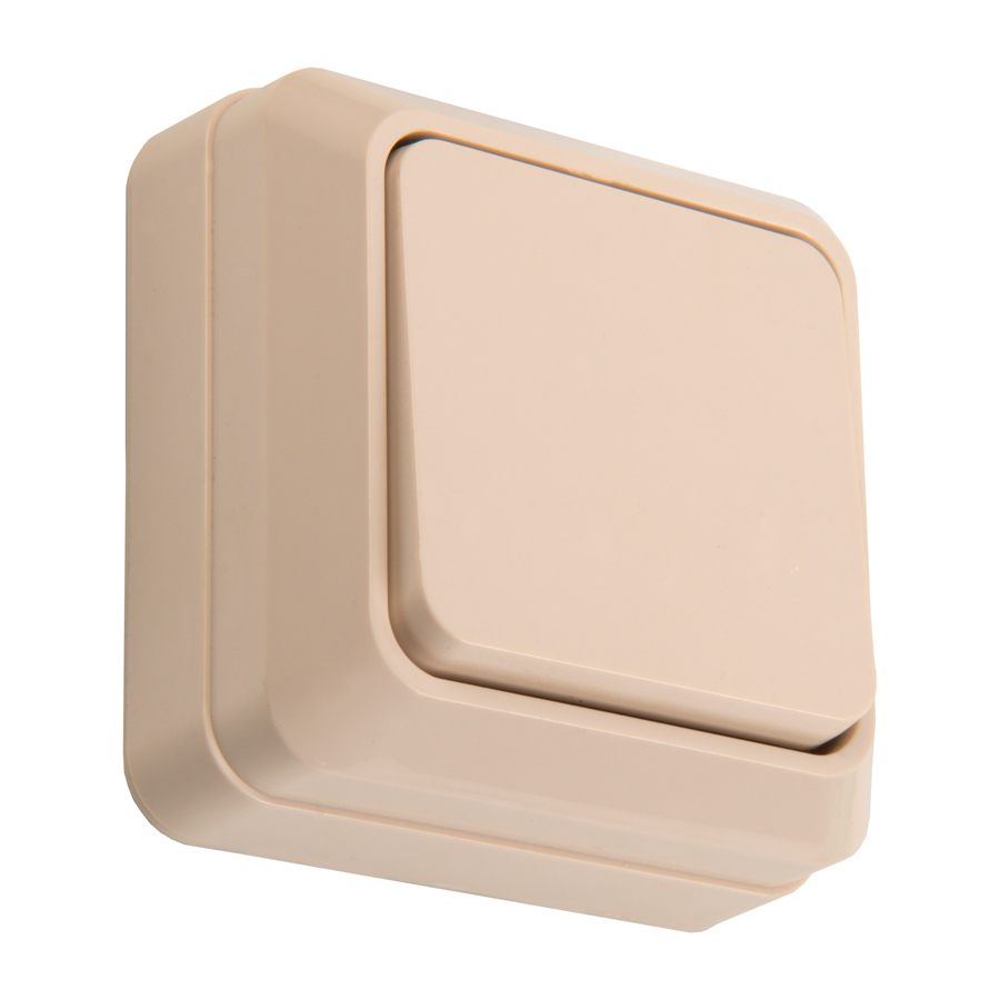 Выключатель 1-кл. открытой установки IP20 10А, слоновая кость  "Альфа" General