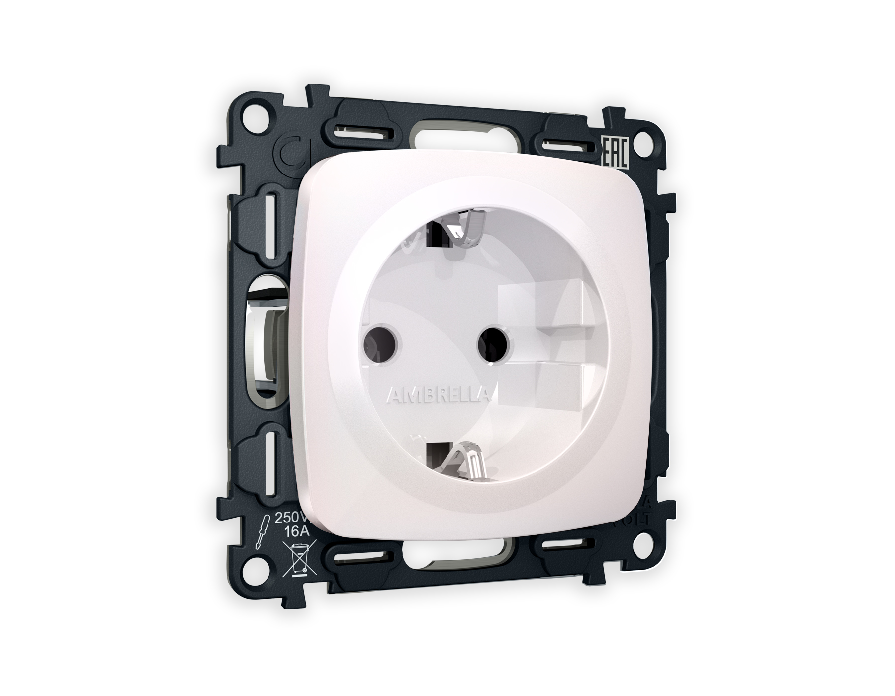 MO206010 Комплект механизма электр розетки OMEGA Жемчуг с/з винт/зажим QUANT (OP2060,VM141)