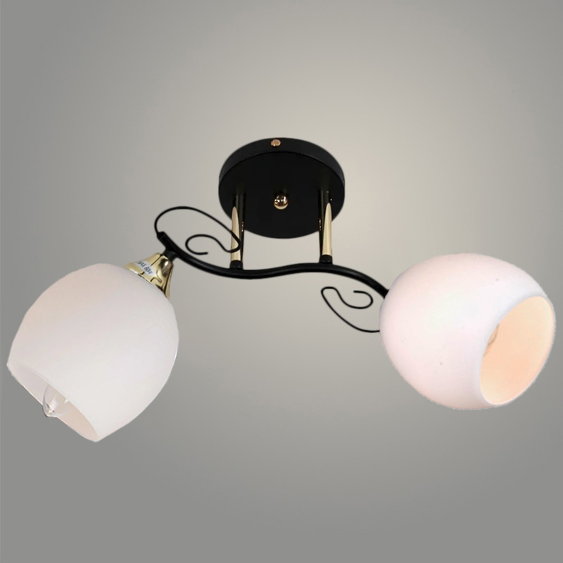 Люстра 11295-9/2 черный/золото НПБ 01-2х60-135 (Плафон 7027 S) Серия М1 Е27 ГУ 2x60W Е27, 1005405544