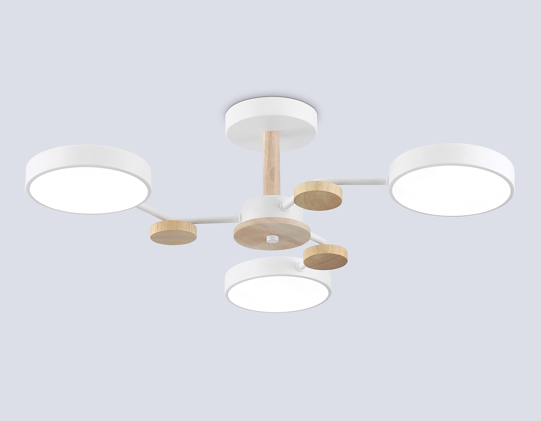 Светильник светодиодный AMBRELLA FL4855/3 WH/WD белый/дерево 54W 3000-6000K D660*170 (без ПДУ)