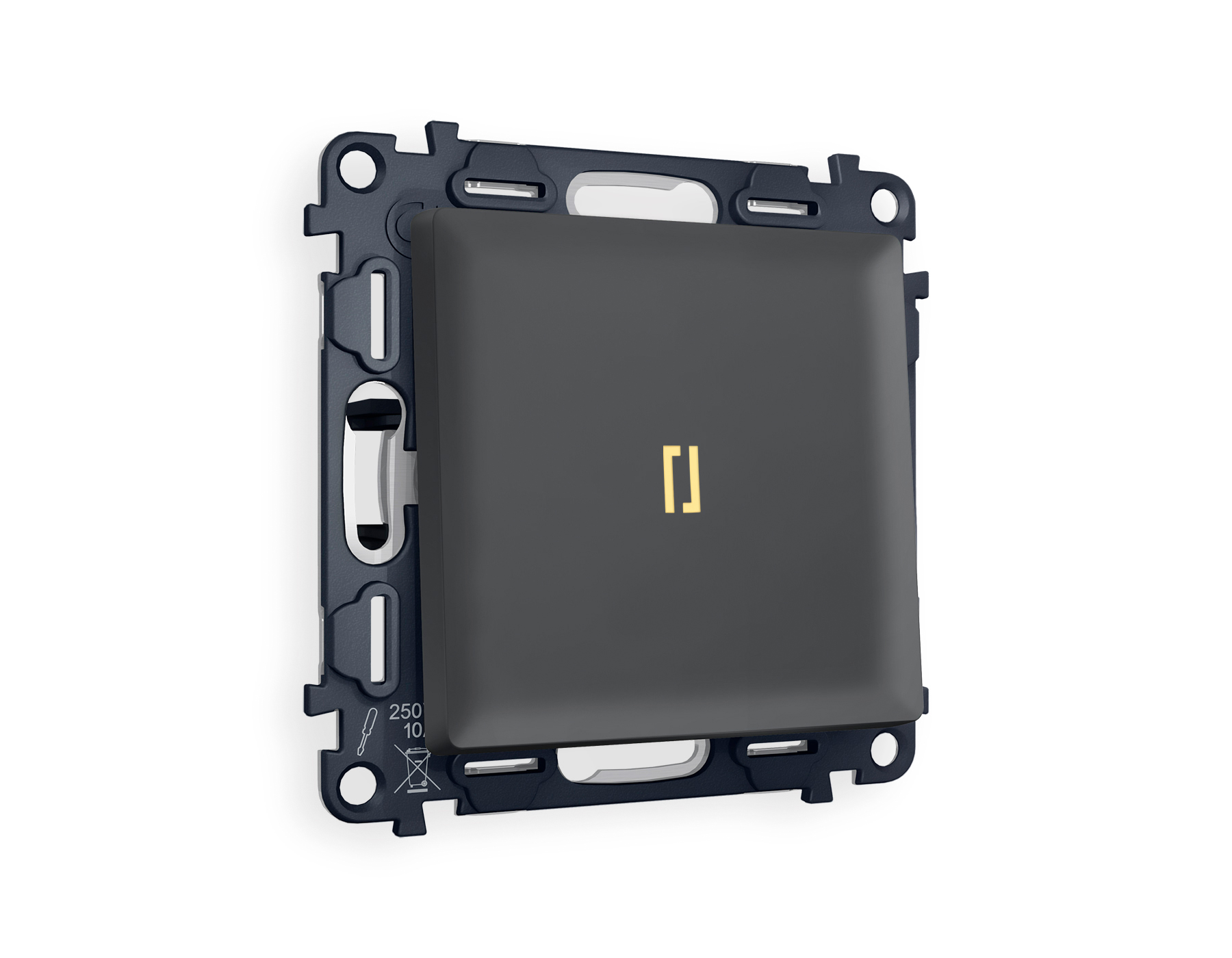 MA902010 Комплект механизма 1-кл выкл с подсв 3200K ALFA Графит мягкое кас QUANT(AP9020,VM101,G11Y)