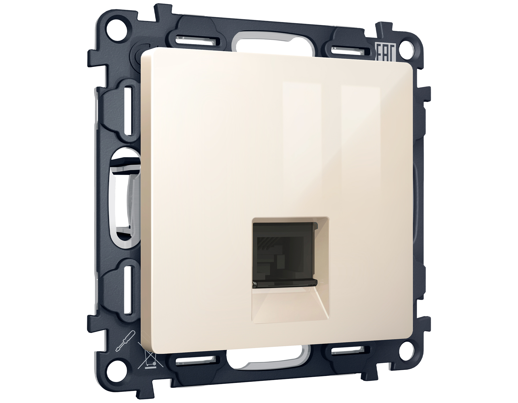 MA312005 Комплект механизма компьютерной розетки RJ-45 экранированной с автоматической защитной штор