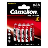 Батарейка CAMELION Plus Alkaline BL8  LR03 (LR03-BP5+3, мизинчиковая батарейка ААА 1.5В)