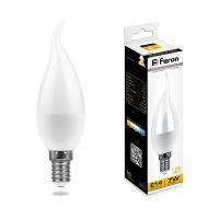 Лампа светодиодная FERON LB-97 7W 230V E14 2700K свеча на ветру