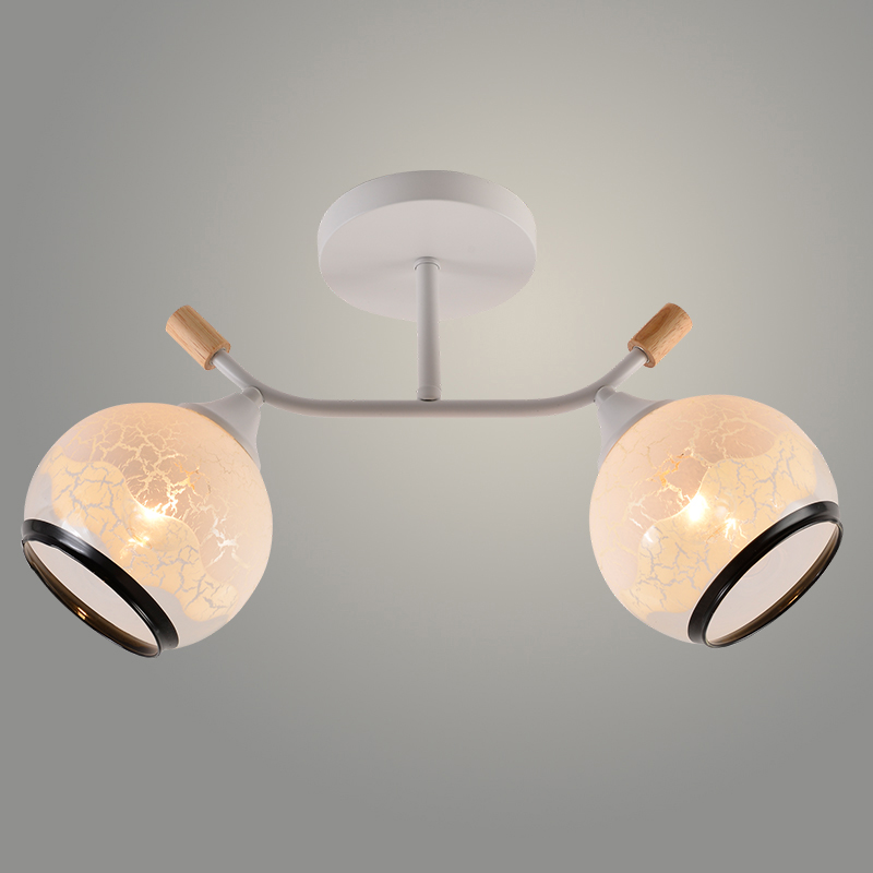 Люстра XA1592/2 WH+WOOD белый/дерево 2х60W E27 d410 h240, HN24