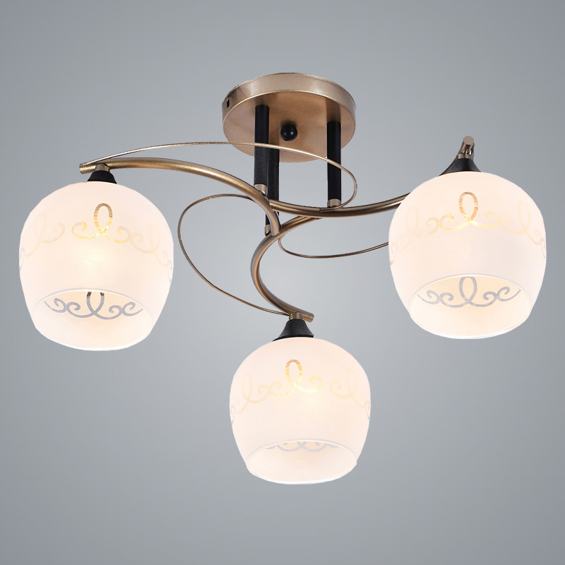 Люстра XA1157B/3 MGD+BK матовое золото/черный 3х60W E27 d470 h260, HN20