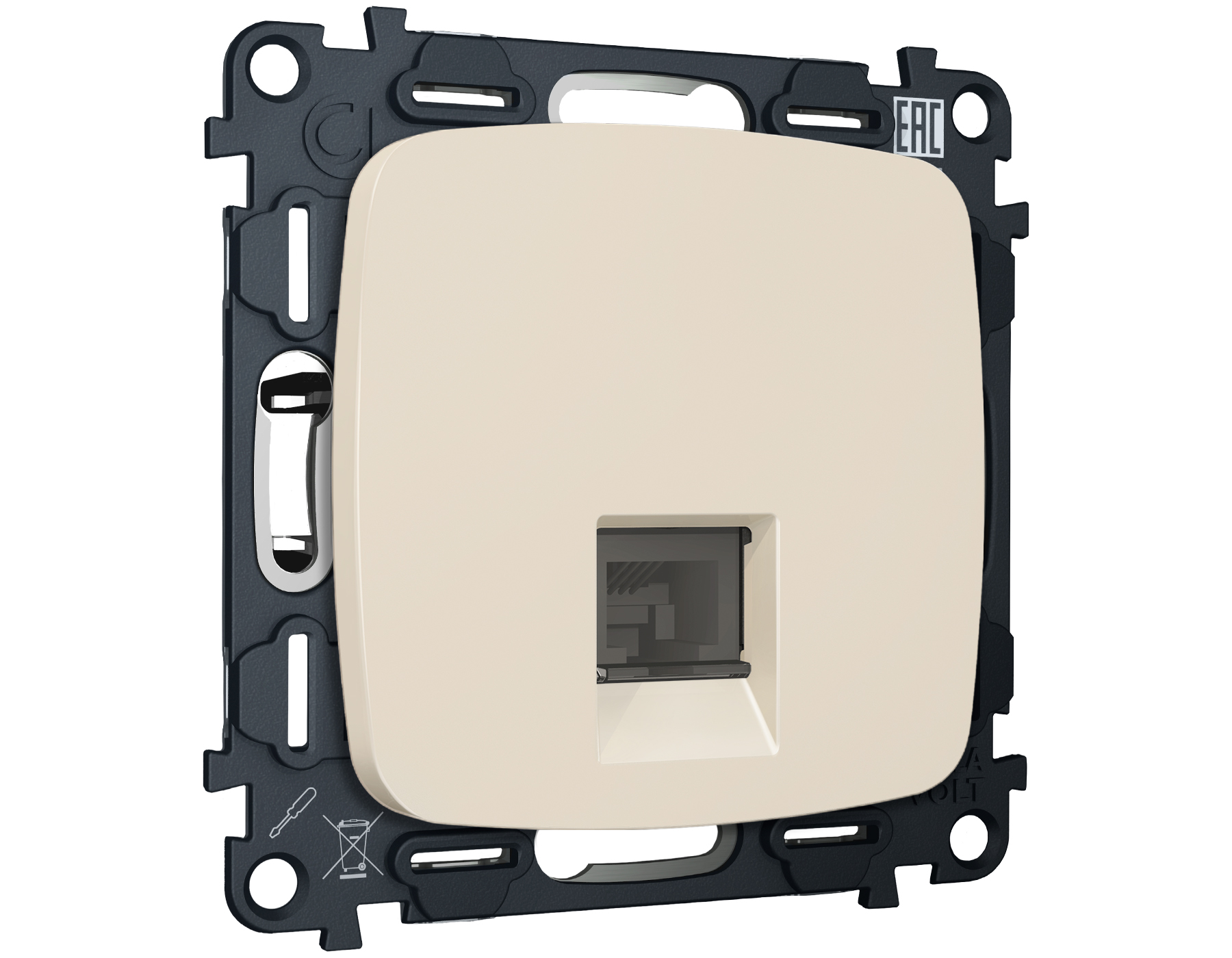 MO332005 Комплект механизма компьютерной розетки RJ-45 экранированной с автоматической защитной штор