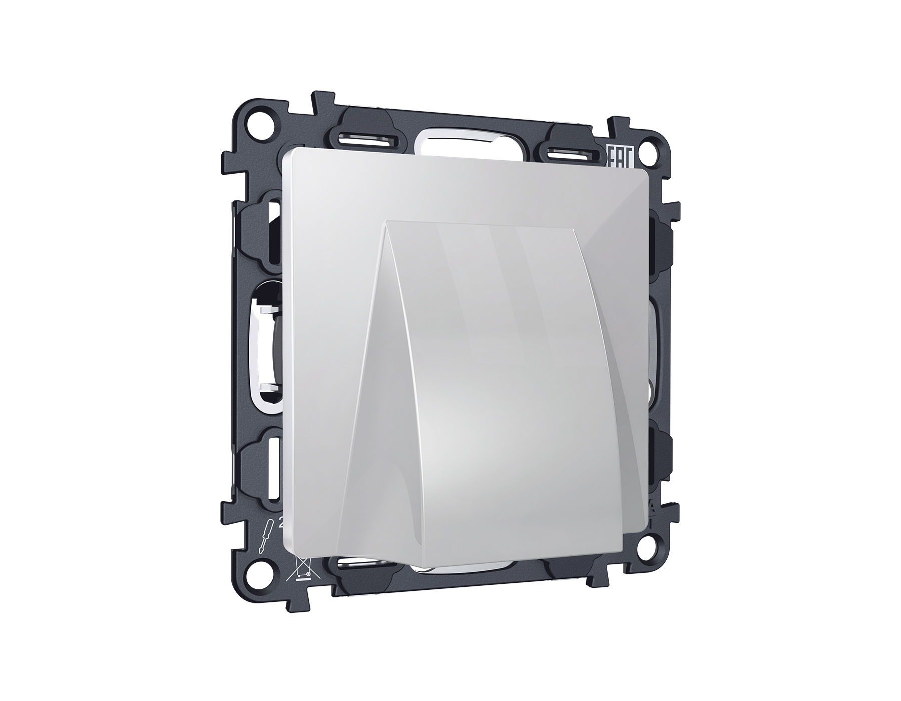 MA415810 Комплект вывода кабеля с фиксатором ALFA Серебро глянец QUANT (AP4158, VM238)