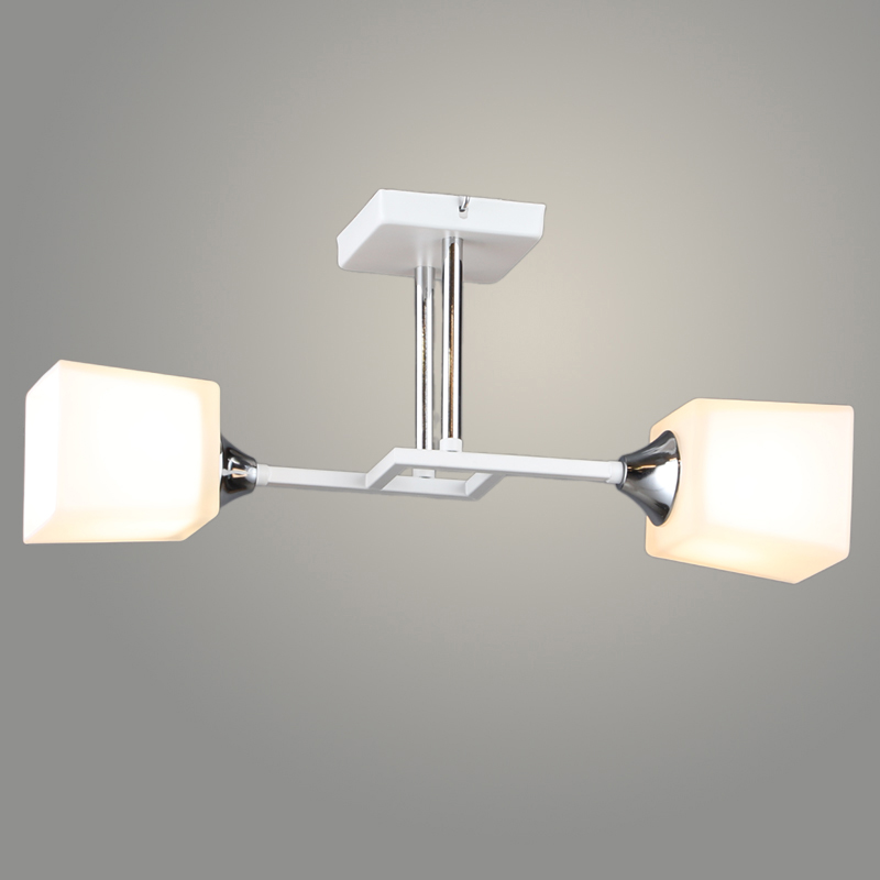Люстра N6399/2 WT+CR белый/хром 2x60W E27 d455 h195, QH24