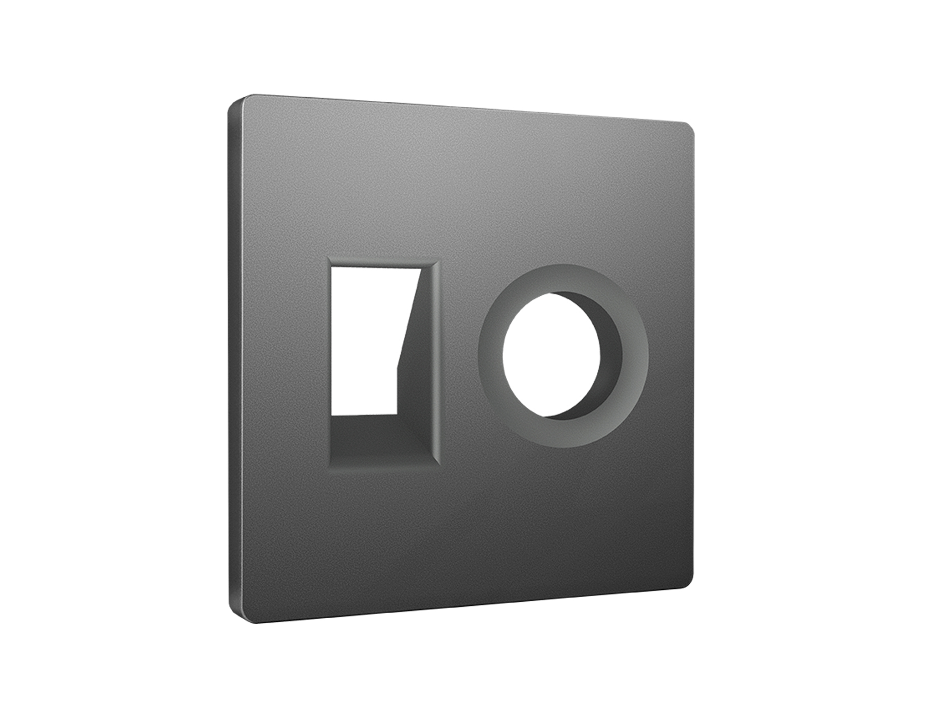 AP6625 Лицевая панель ALFA (Антрацит серый) для компьютерной/телефонной + TV розетки RJ-45/RJ-11 QUA