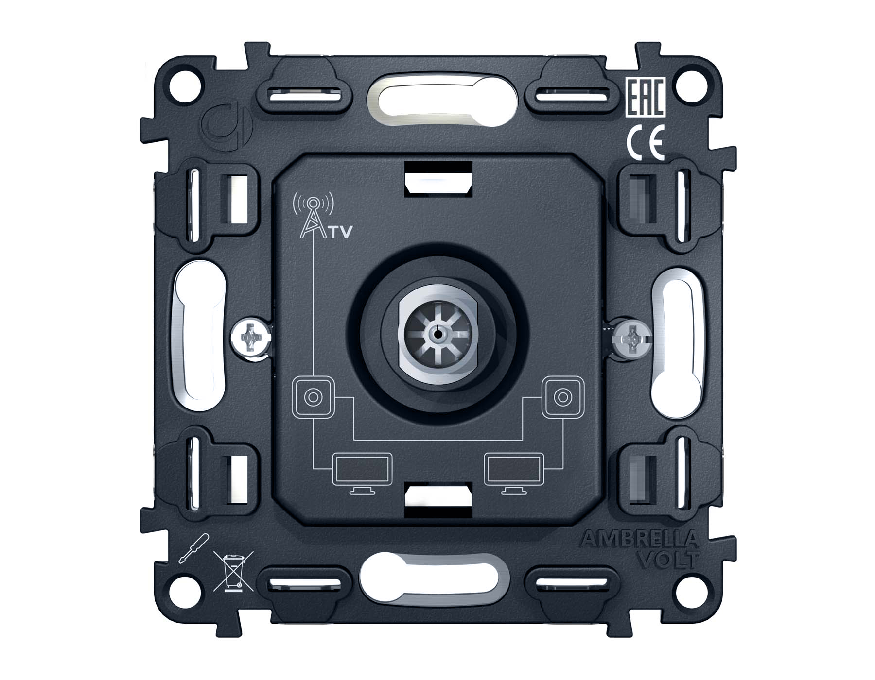 VM211 Механизм TV розетки проходной 5-1000 MHz 4dB QUANT