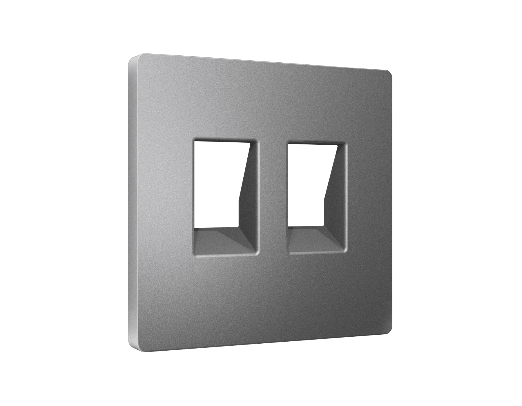 AP6621 Лицевая панель ALFA (Антрацит серый) для компьютерной/телефонной двойной розетки RJ-45/RJ-11 