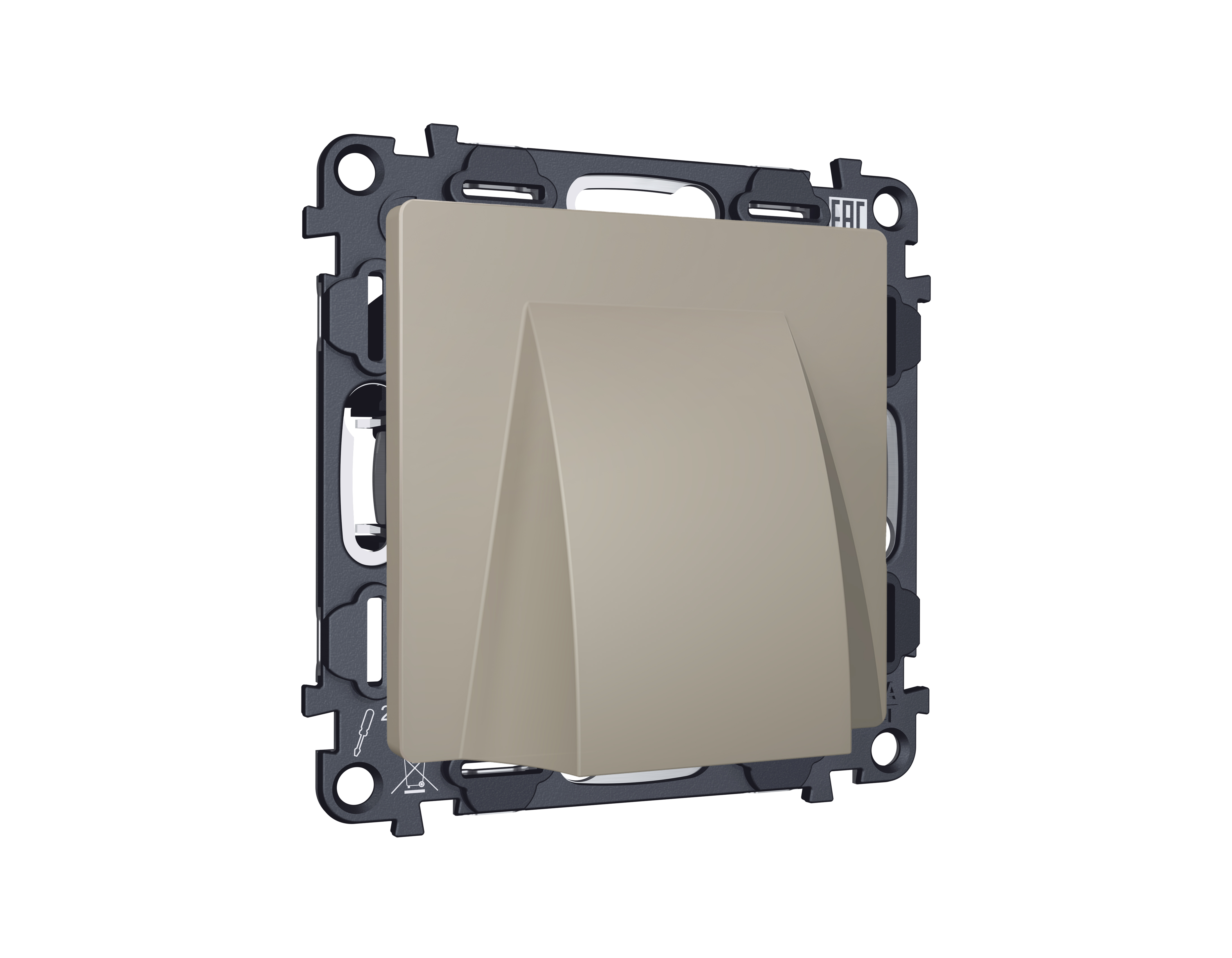 MA375810 Комплект вывода кабеля с фиксатором ALFA Серо-бежевый матовый QUANT (AP3758, VM238)