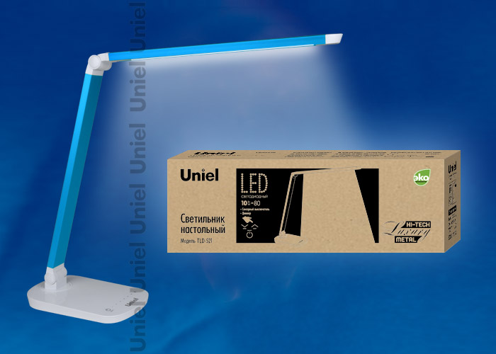 Светильник настольный UNIEL TLD-521 Blue/LED/800Lm/5000K/Dimmer