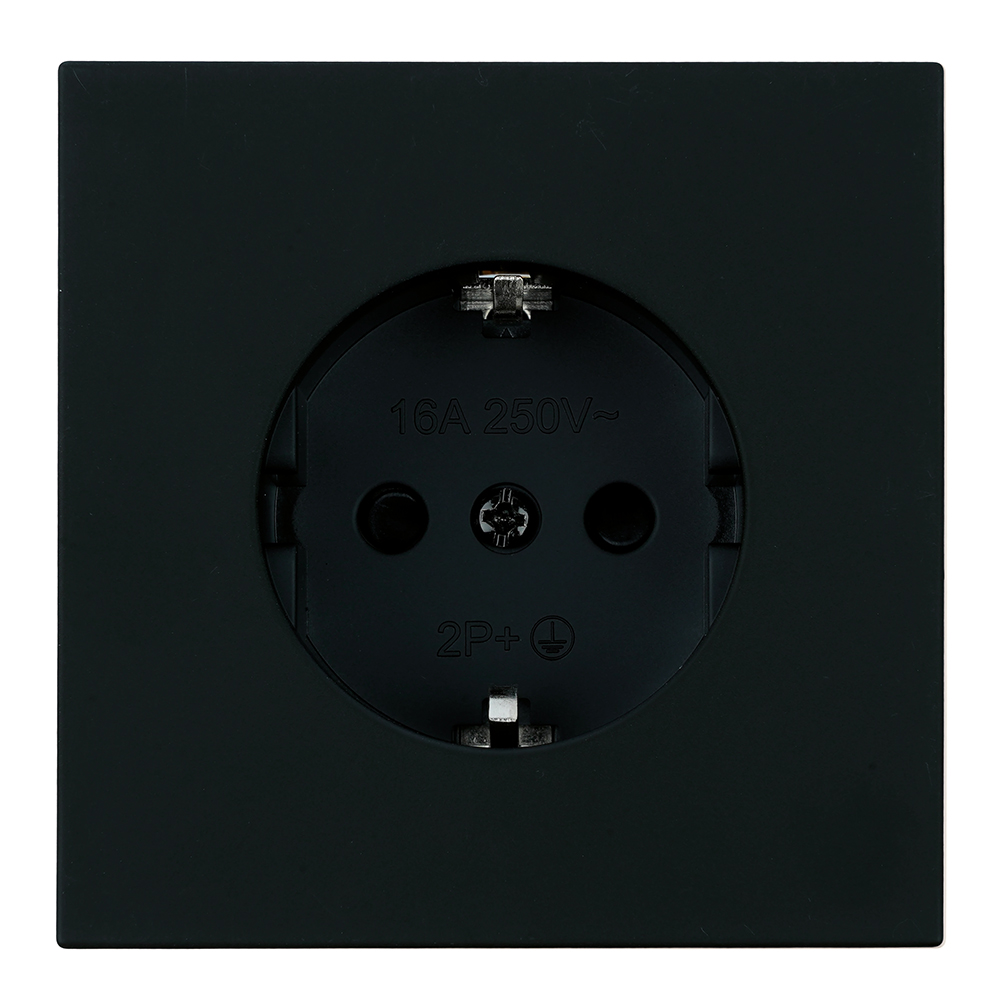 Розетка 1-местная с защитной шторкой с/з (механизм), 250В, 16А серия Мия RST16-3110-05 черный бархат