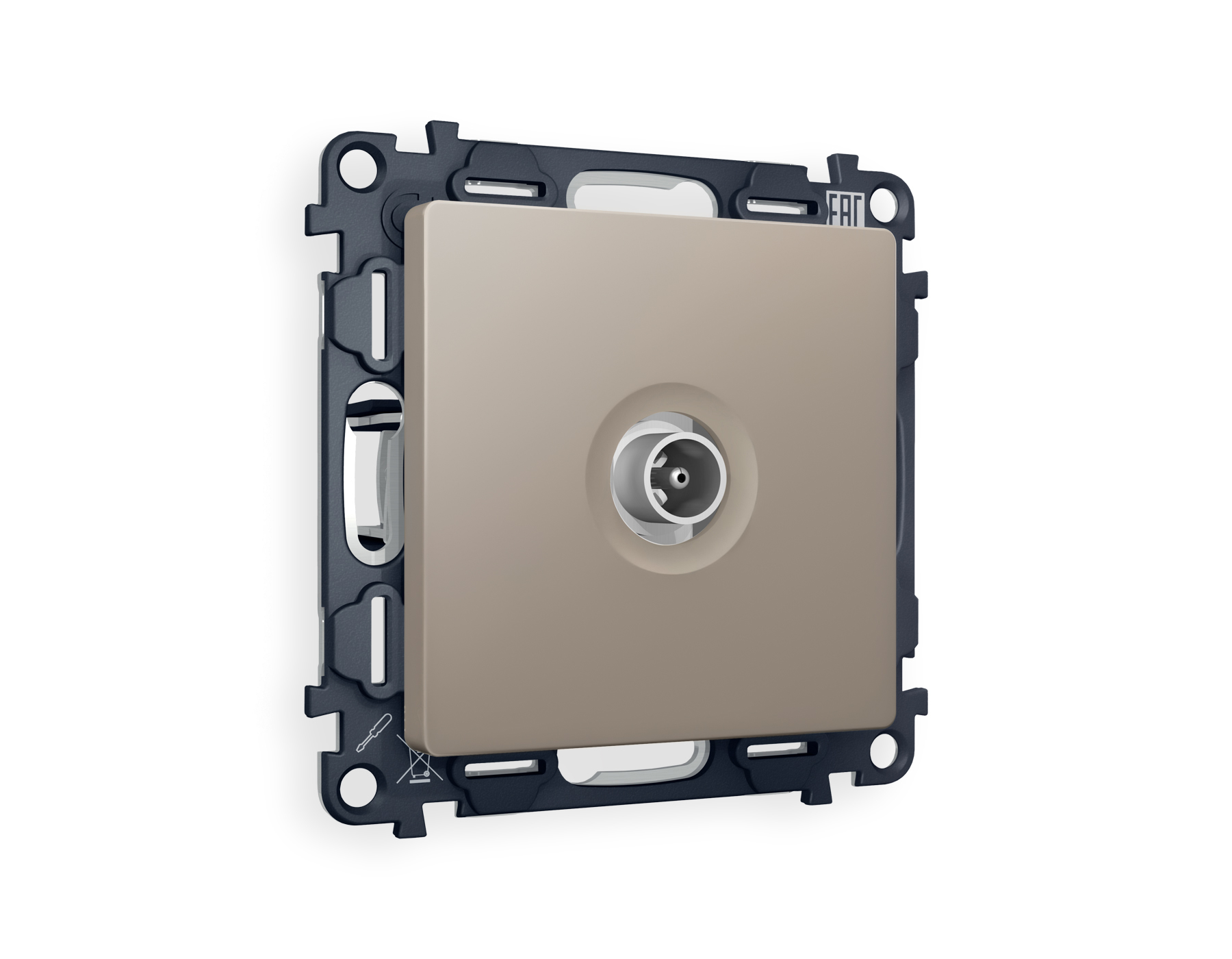 MA373010 Комплект механизма TV розетки оконеч ALFA Серо-беж матов 50-870 MHz 1dB QUANT(AP3730,VM202)