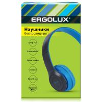 ERGOLUX ELX-BTHP01-C06 (Наушники накладные беспроводные, FM, MP3, микрофон, Синие, Коробка)
