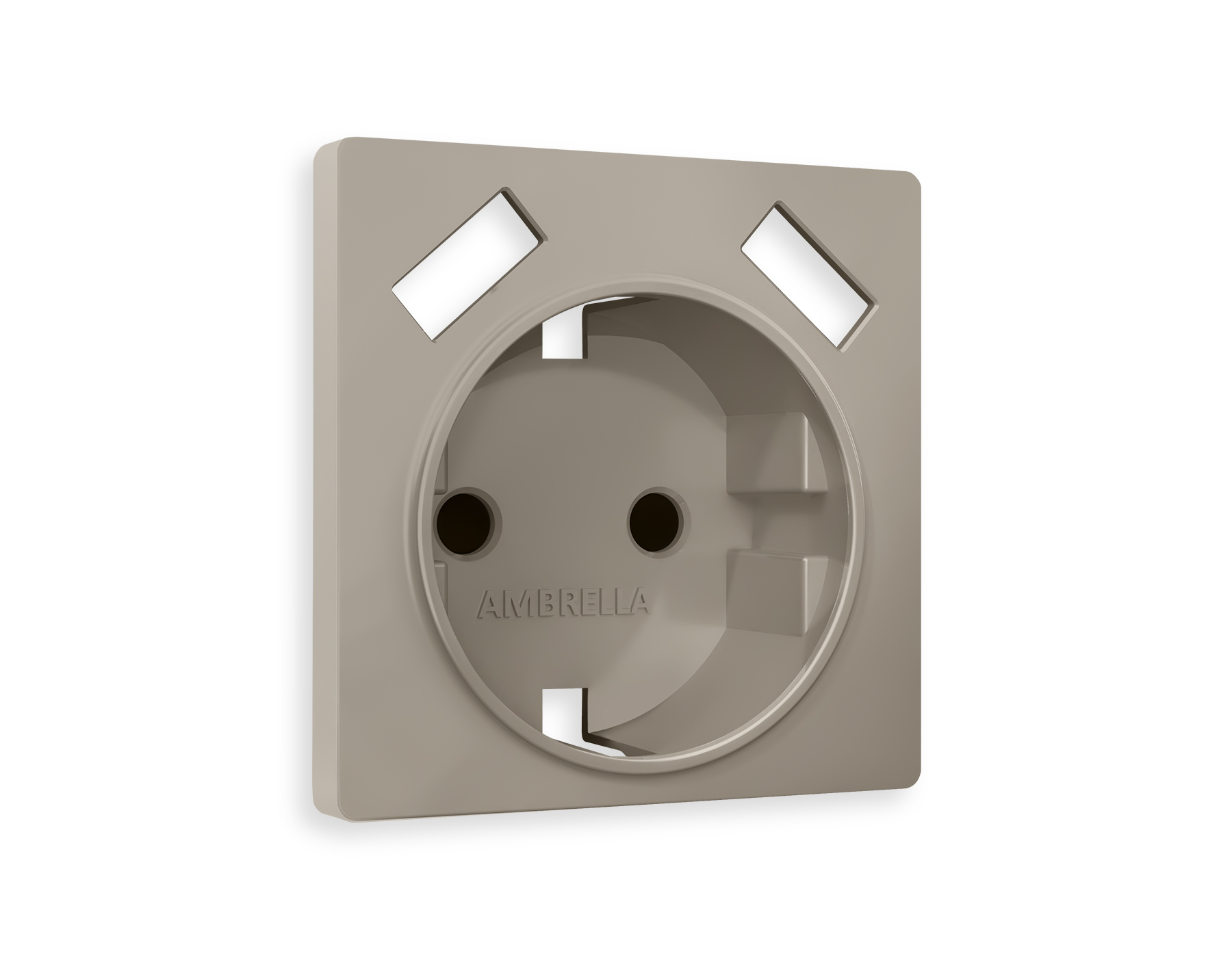 AP3690 Лицевая панель ALFA (Серо-бежевый матовый) для электр розетки с/з со шторками 2USB A+A QUANT