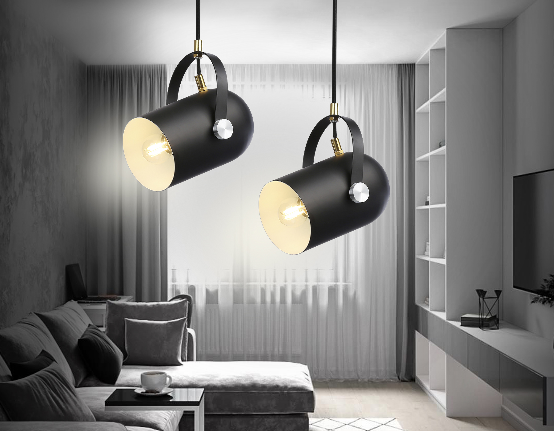 Светильник подвесной в стиле лофт Ambrella TR8206 BK черный E27 max 40W D117*1035