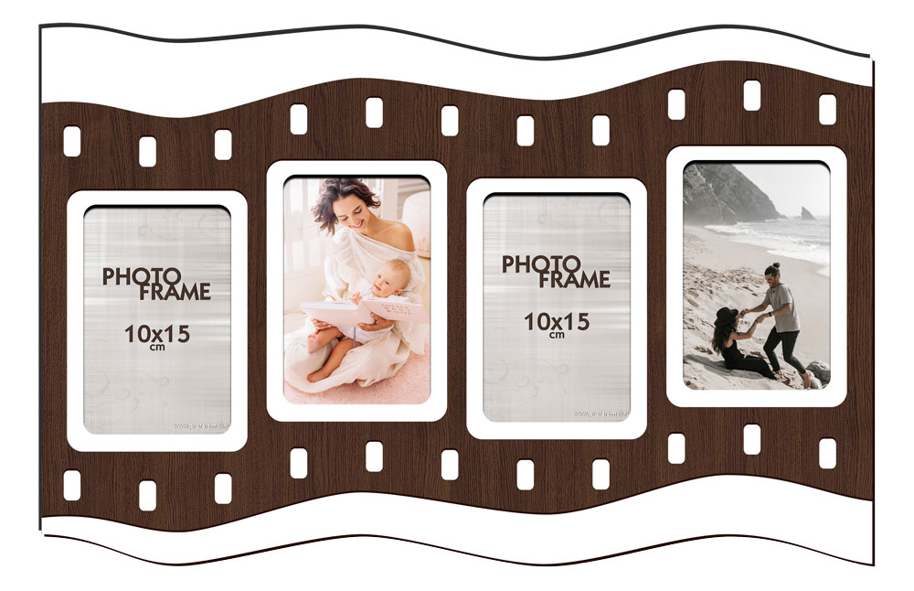 Фоторамка-коллаж на 4 фото 4-5 51х33 см венге