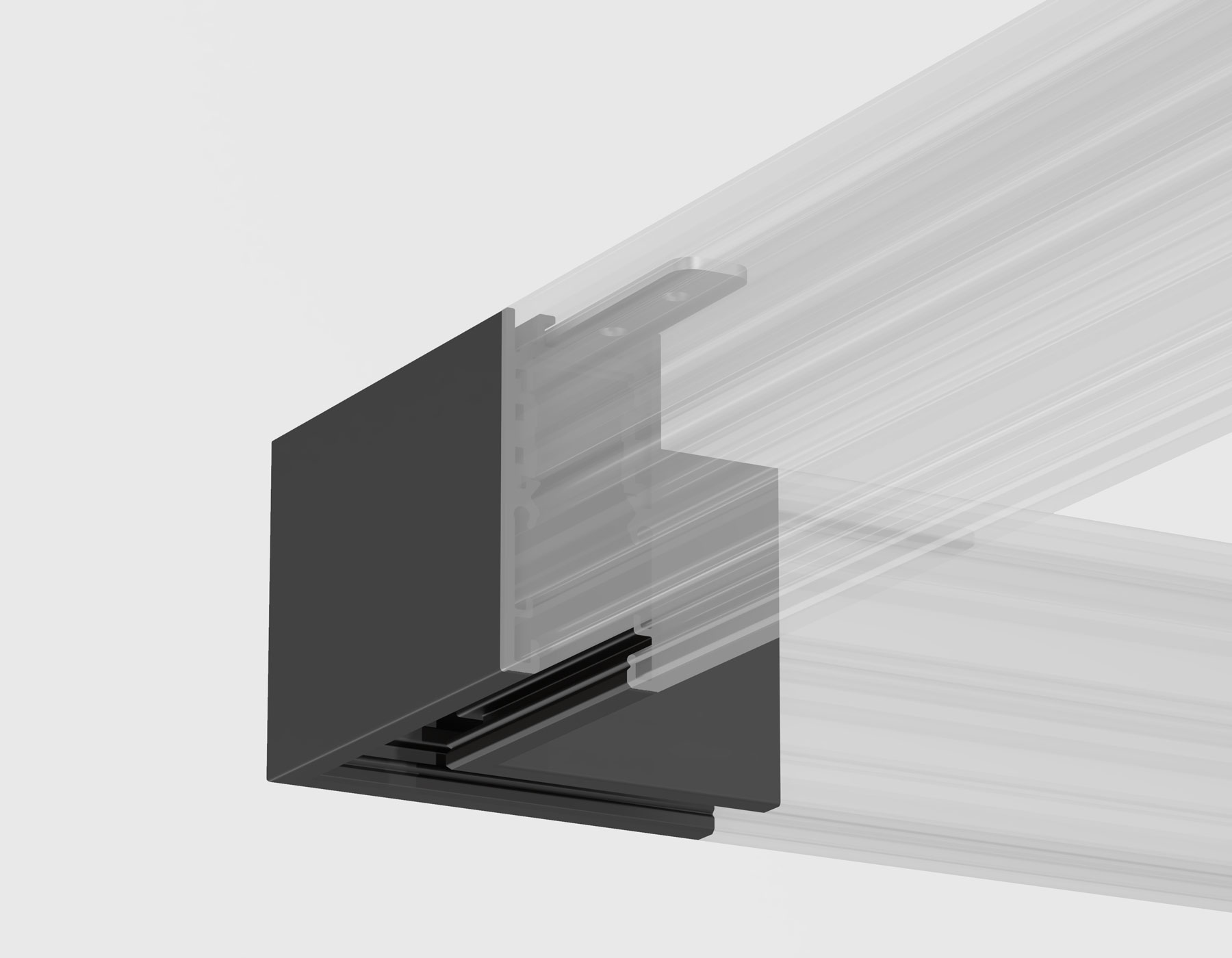 Коннектор угловой для накладного шинопровода Magnetic 48V 10mm GL1961 BK черный 80*80