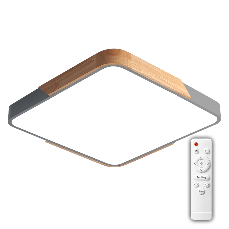 Светильник JAZZway PPB Scandic-S 72w DIM 3000-6500K GR/W с деревянной планкой IP20 420*420*50
