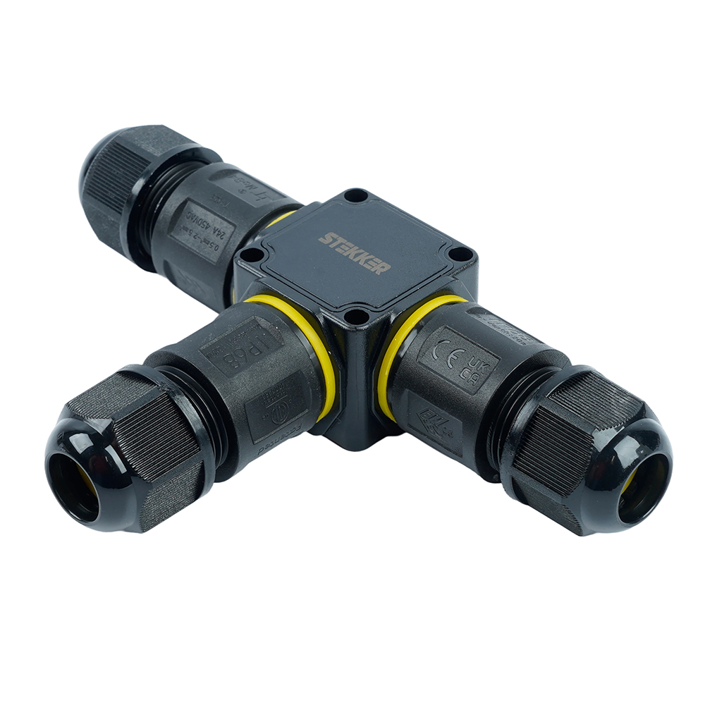 Соединитель-коннектор для проводов T 3-контактный, водонепрониц. пружинный контакт, LD556 STEKKER