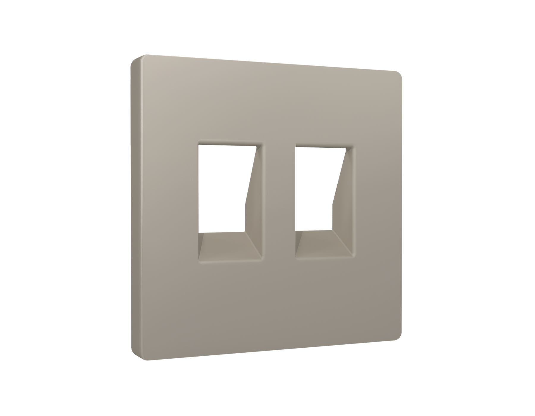 AP3721 Лицевая панель ALFA (Серо-бежевый матовый) для компьютерной/телефонной двойной розетки RJ-45/