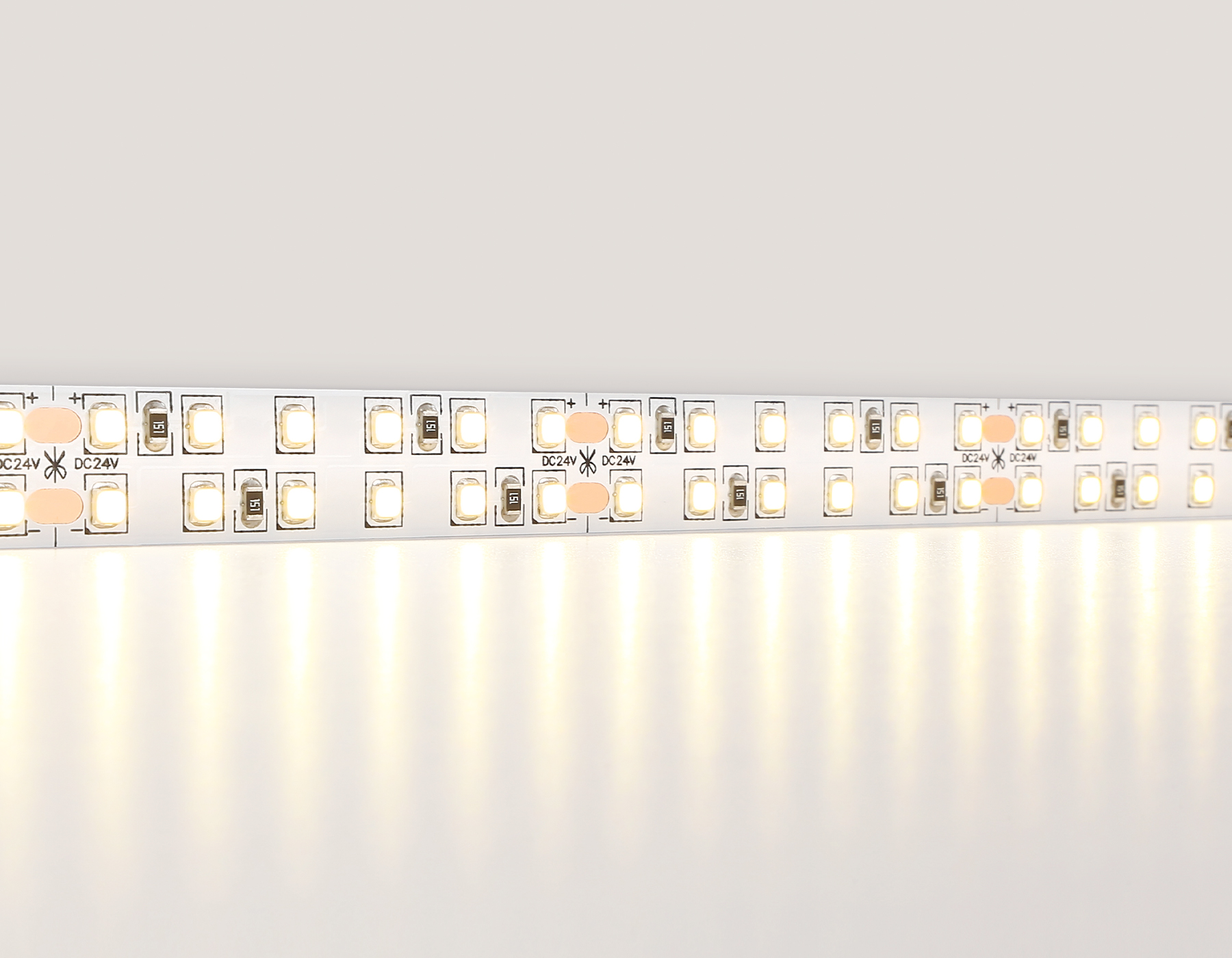 Светодиодная лента AMBRELLA GS3701 2835 240Led /24W m/ 24V IP20 3000K/ 5000*14*1.2mm (2 конт.)