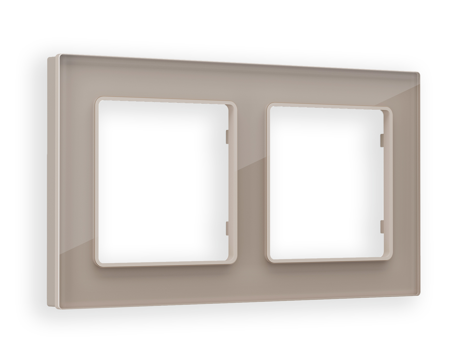 AF380602 Рамка ALFA Platos (Серо-бежевый Стекло закаленное натуральное) 2-ая