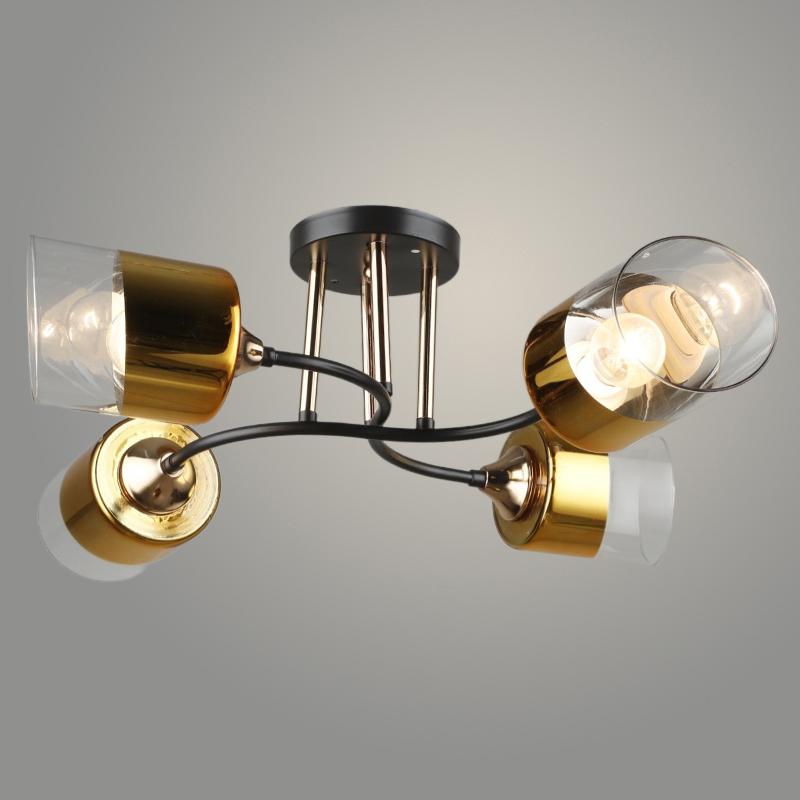 Люстра N5990/4 COFFEE+FGD кофе/золото 4x40W E27 d605 h205, QH23