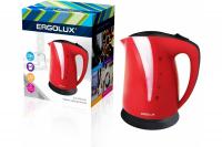 Чайник ERGOLUX ELX-KP03-C04 красно-черный, 1500-2300Вт, 160-250В, пластиковый, 2.0л