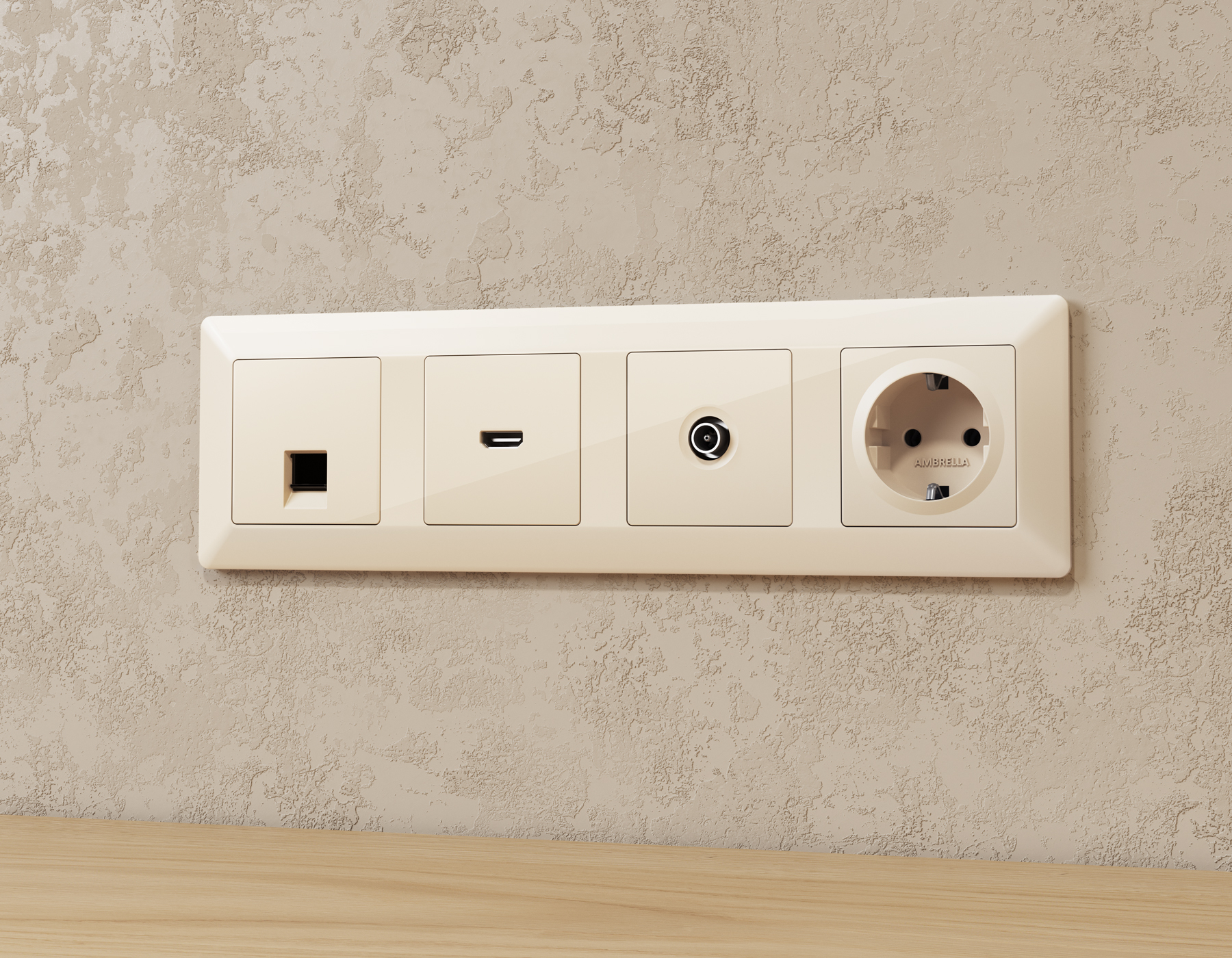 MA313010 Комплект механизма TV розетки оконеч ALFA Бежевый глянец 50-870 MHz 1dB QUANT(AP3130,VM202)