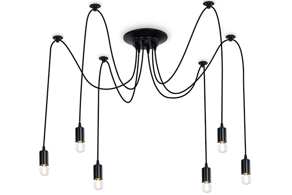 Подвесная люстра в стиле лофт Ambrella TR8178/6 BK черный E27 max 40W D630*910