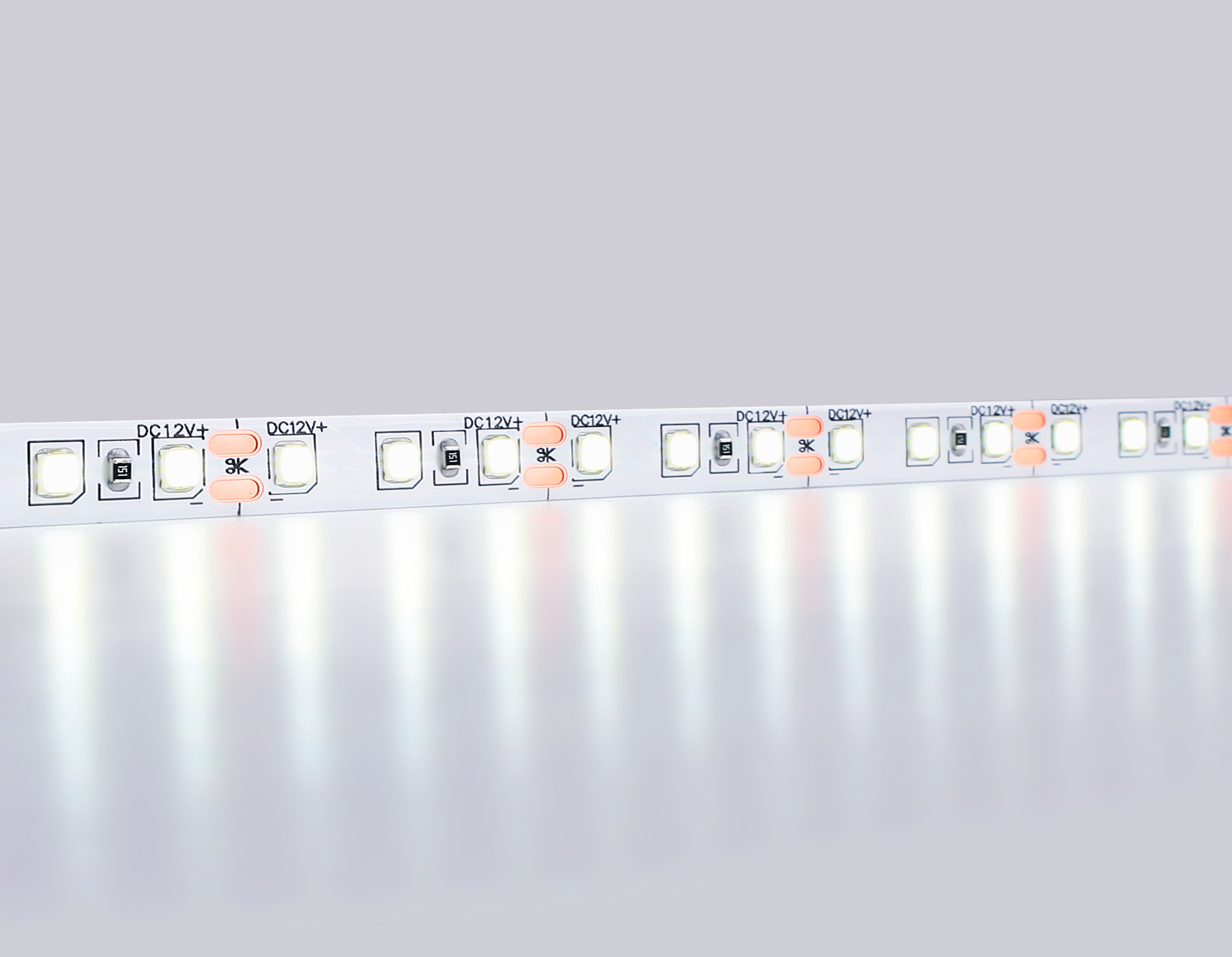 Светодиодная лента AMBRELLA GS1203 2835 120Led/ 9.6W m/ 12V IP65 6500K/ 5000*8*2.27mm (2 конт.)