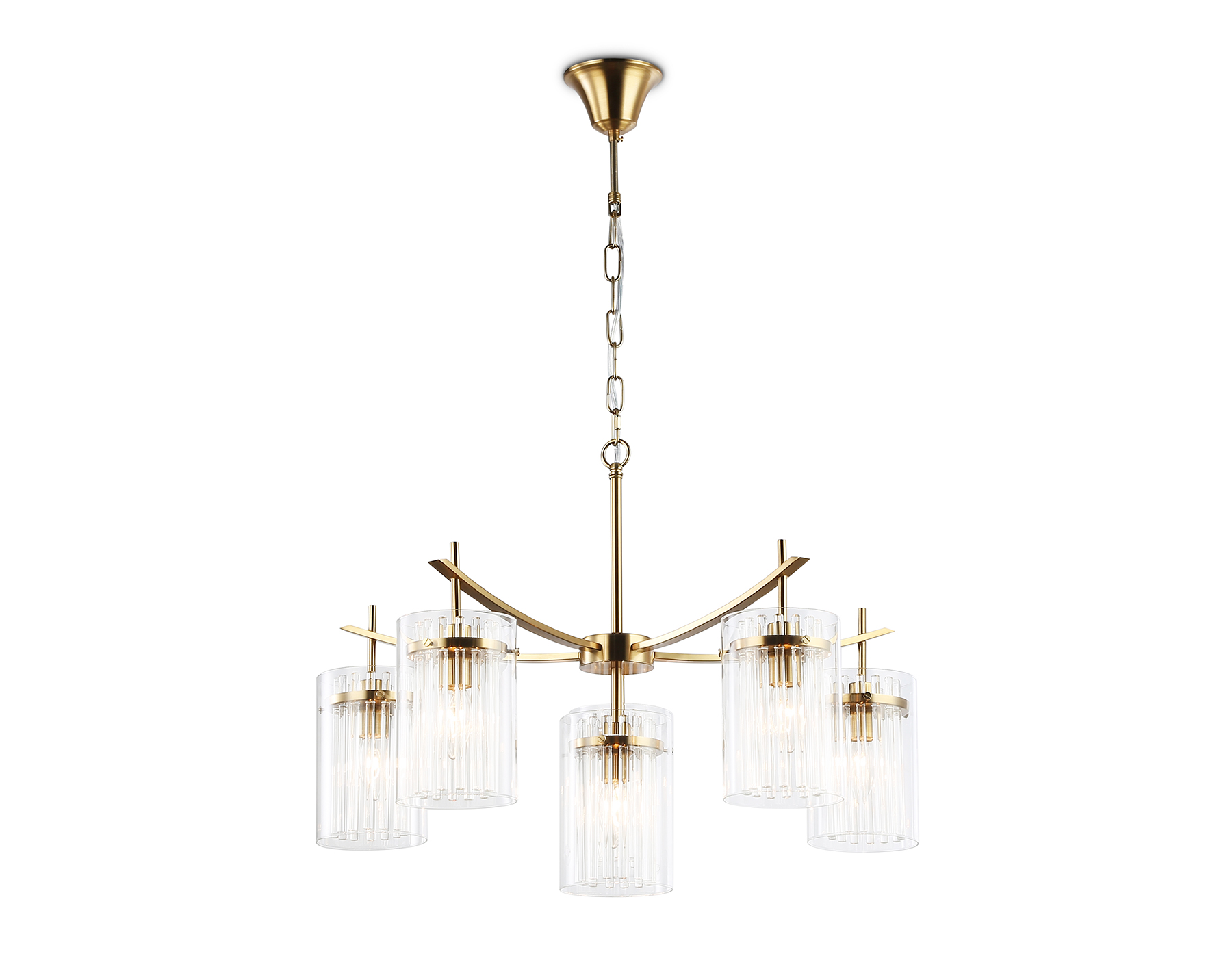 Светильник подвесной LH56031/5+1 BS/CL латунь/прозрачный E14*6 max 40W D680*1200