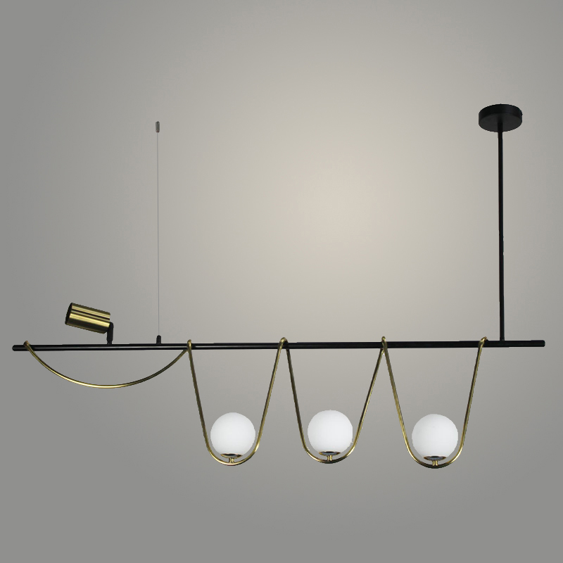 Люстра DWS537/4 BK+BRASS черный/латунь 3х7W G9+1х7W GU10 d1200 h800, SHGN23