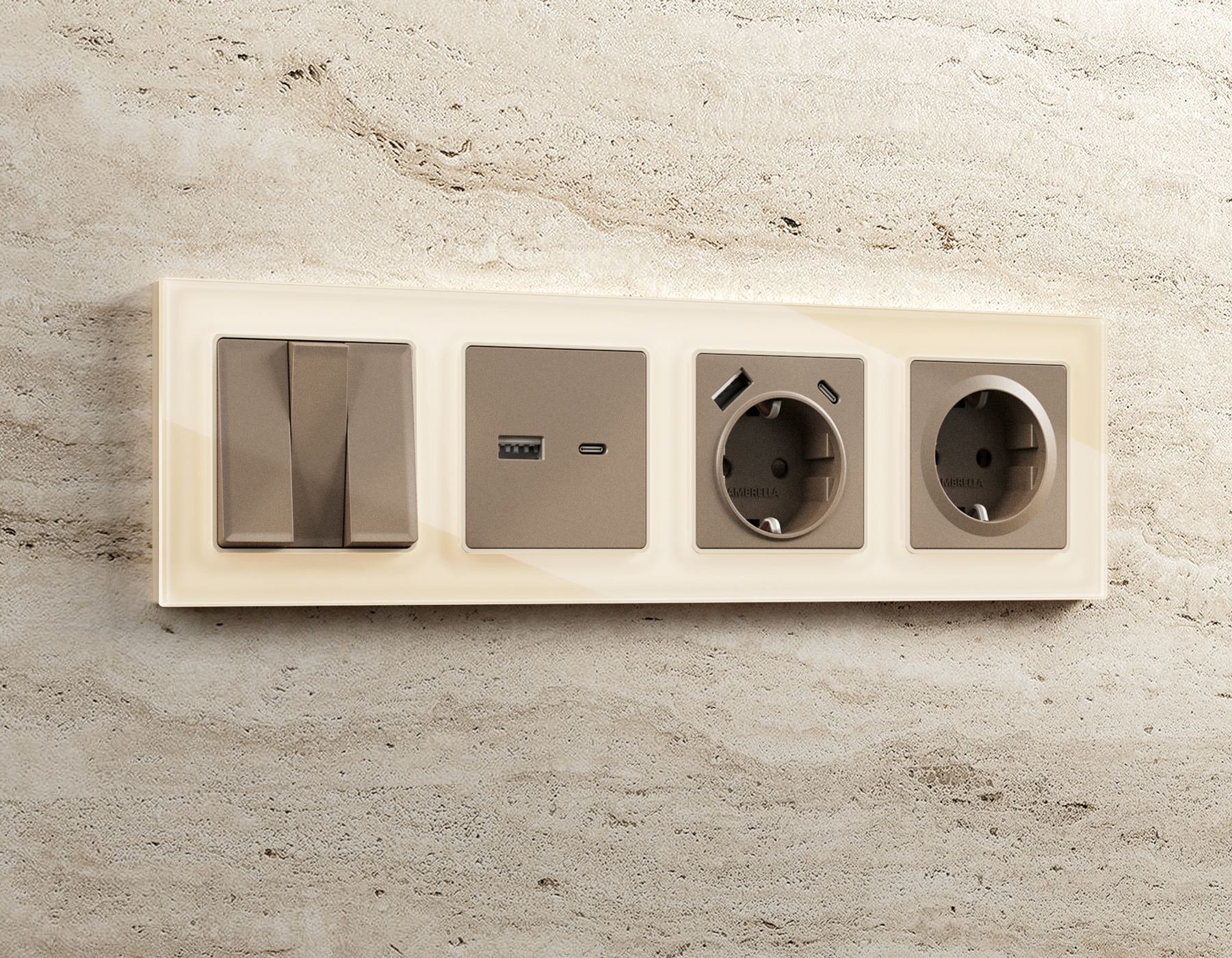 AF330304 Рамка ALFA Platos (Бежевый Стекло органическое) 4-ая