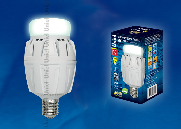 Лампа светодиодная UNIEL LED-M88-150W/NW/E40/FR ALV01WH картон матовая, алюминий, 4000К