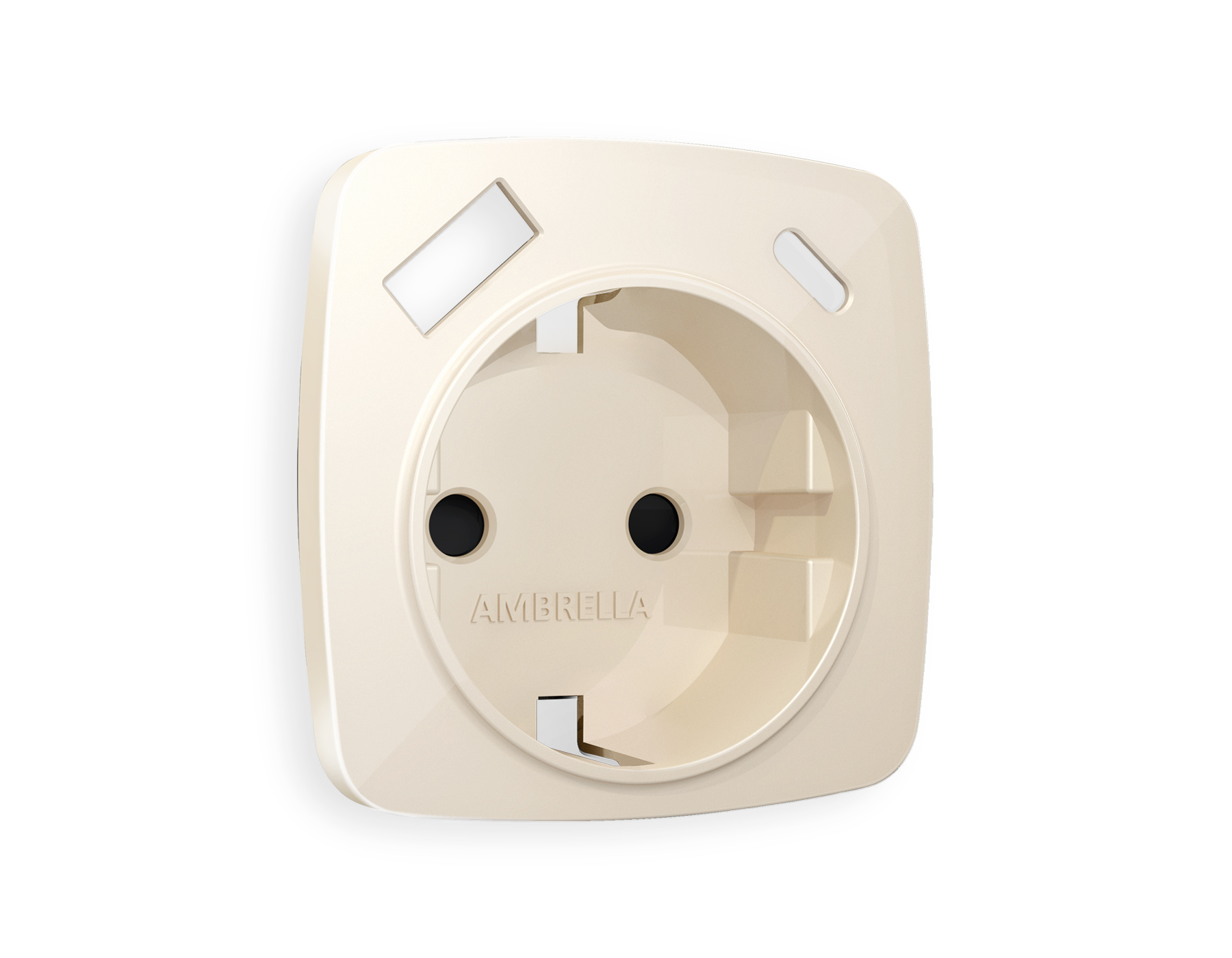 OP3100 Лицевая панель OMEGA (Бежевый глянец) для электр розетки с/з со шторками 2USB тип A+C QUANT 