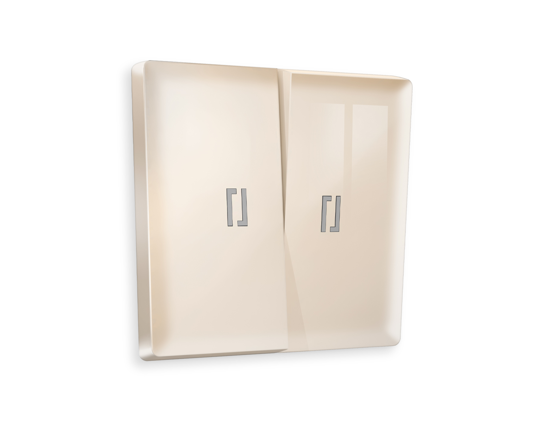 AP3040 Лицевая панель ALFA (Бежевый глянец) для 2-кл выключателей с подсветкой QUANT